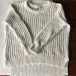 Madewell White See-Thru Knit Sweater